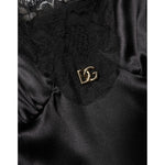 Dolce & Gabbana Black Silk Blend Lace Trim Sleeveless Mini Dress