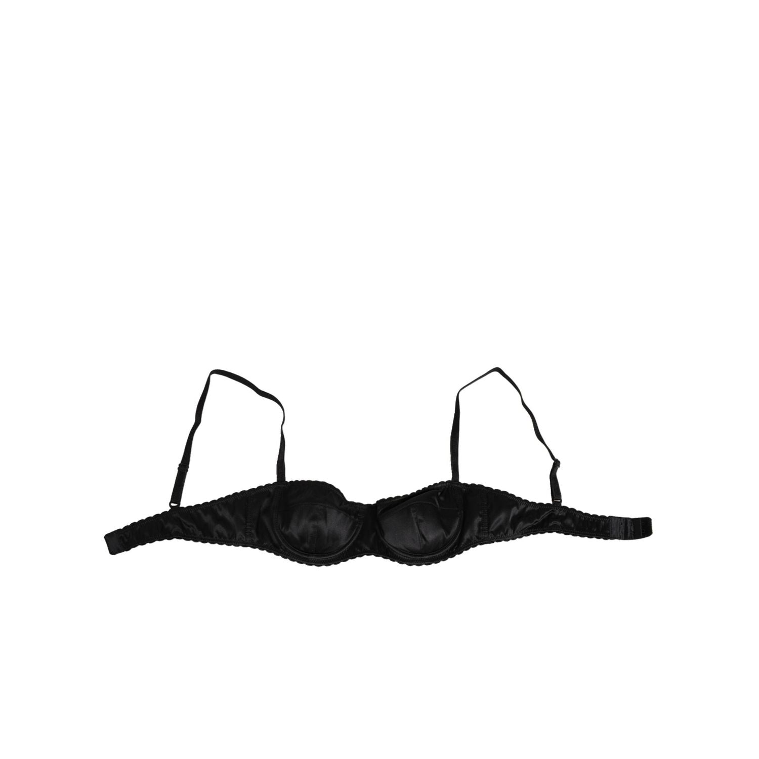 Dolce & Gabbana Black Silk Underwired Balconette Bra Underwear