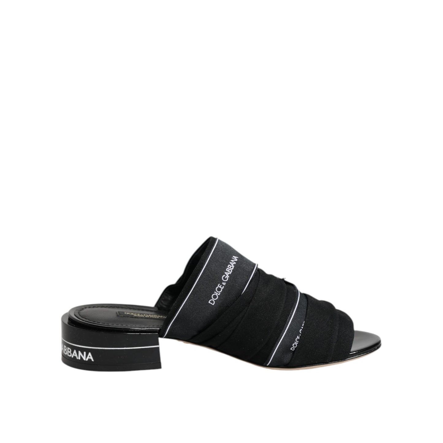 Dolce & Gabbana Black Slides Slip On Sandals Shoes