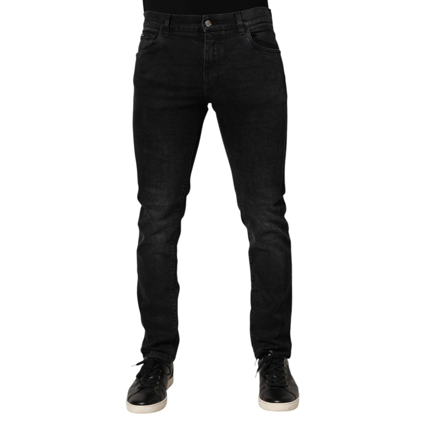 Dolce & Gabbana Black Slim Fit Stretch Men Denim Pants Jeans