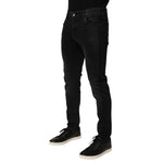 Dolce & Gabbana Black Slim Fit Stretch Men Denim Pants Jeans showcasing modern style and comfort