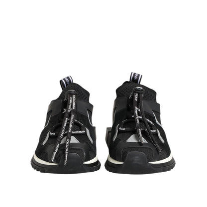 Dolce & Gabbana Black White Logo Sorrento Sneakers Shoes