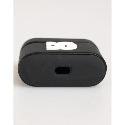 Dolce & Gabbana Black White Rubber Embossed Logo Accessory Airpods Case