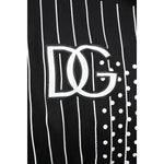 Dolce & Gabbana Black White Stripe Hooded Sweatshirt Sweater with logo detail.