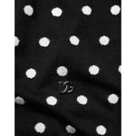 Dolce & Gabbana Black White Stripe Polka V-Neck Pullover Sweater with logo detail