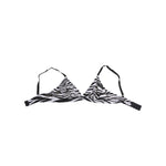 Dolce & Gabbana Black White Zebra Print Sheer Mesh Bralette Underwear with adjustable straps and elastic underband.