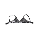 Dolce & Gabbana Black White Zebra Print Sheer Mesh Bralette Underwear with adjustable straps and hook closure.