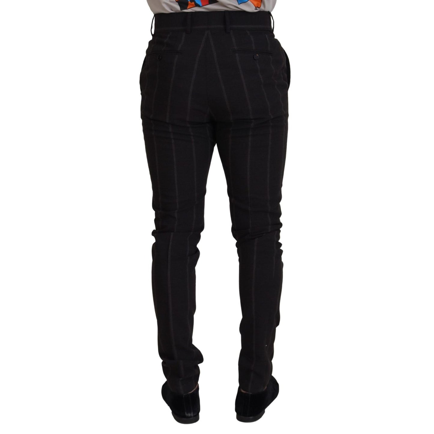 Dolce & Gabbana Black Wool Chino Formal Men Pants
