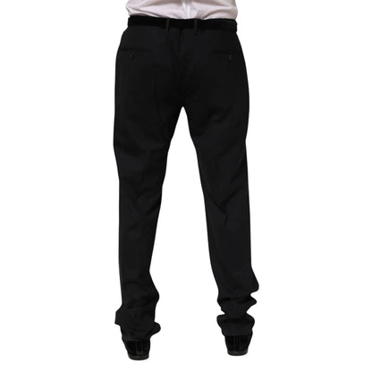 Dolce & Gabbana Black Wool Formal Dress Men Trousers Pants