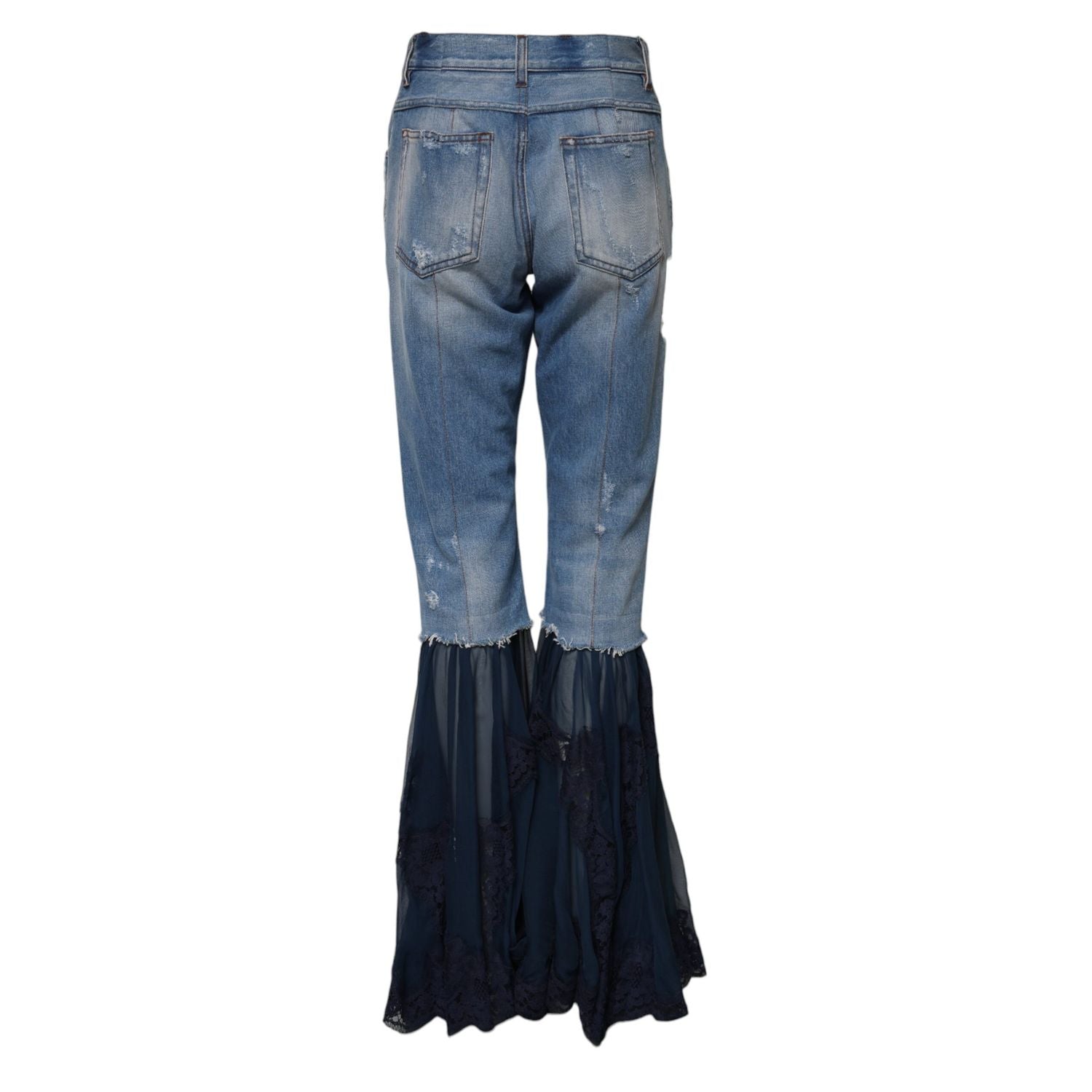 Dolce & Gabbana Blue Cotton High Waist Flared Denim Jeans
