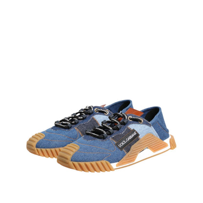 Dolce & Gabbana Blue Lace Up Low Top NS1 Sneakers Shoes