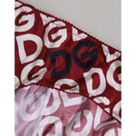 Dolce & Gabbana Bordeaux DG Logo Slip Bottom Brief Underwear showing elastic waistband detail.