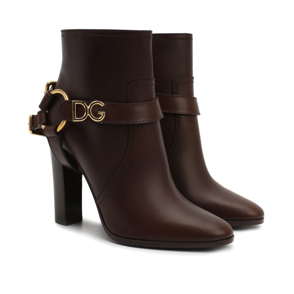 Dolce & Gabbana Brown Leather Ankle Boots