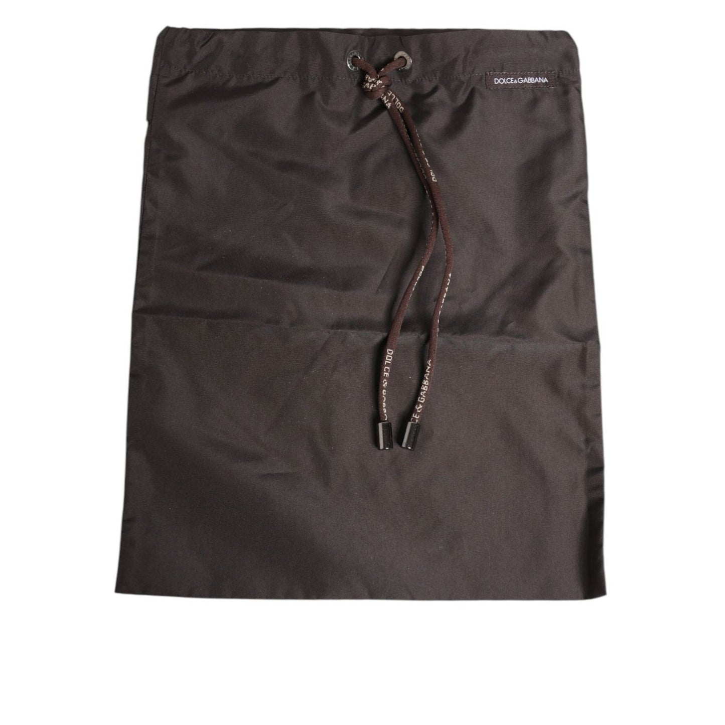 Dolce & Gabbana Brown Polyester Logo Elastic Waistband Swimwear showcasing elastic waistband and logo detail.