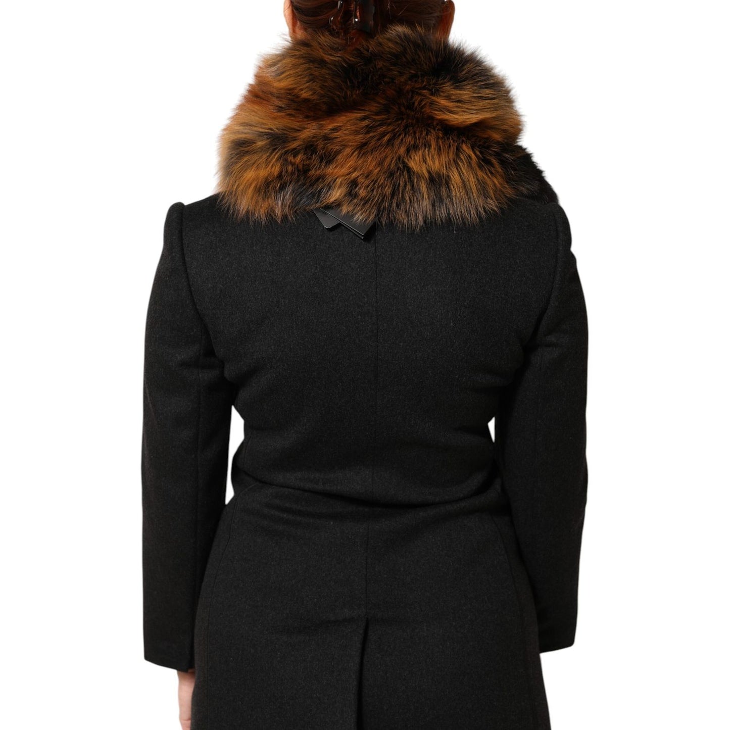 Dolce & Gabbana Brown Red Fox Fur Neck Cashmere Warmer Scarf