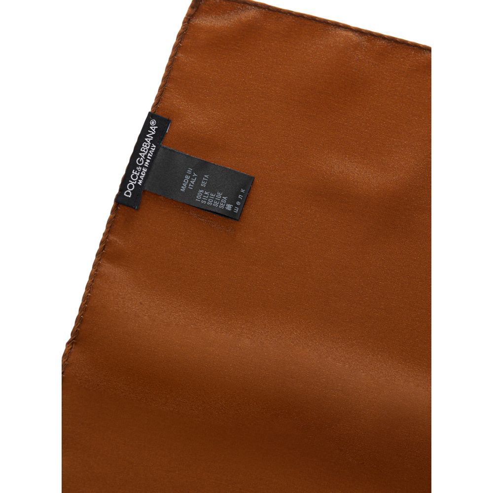 Dolce & Gabbana Brown Silk Pocket Square