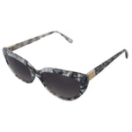 Dolce & Gabbana DG4194 Gray Acetate Logo Plaque Cat Eye Lens Sunglasses with 100% UV protection and polycarbonate lenses.