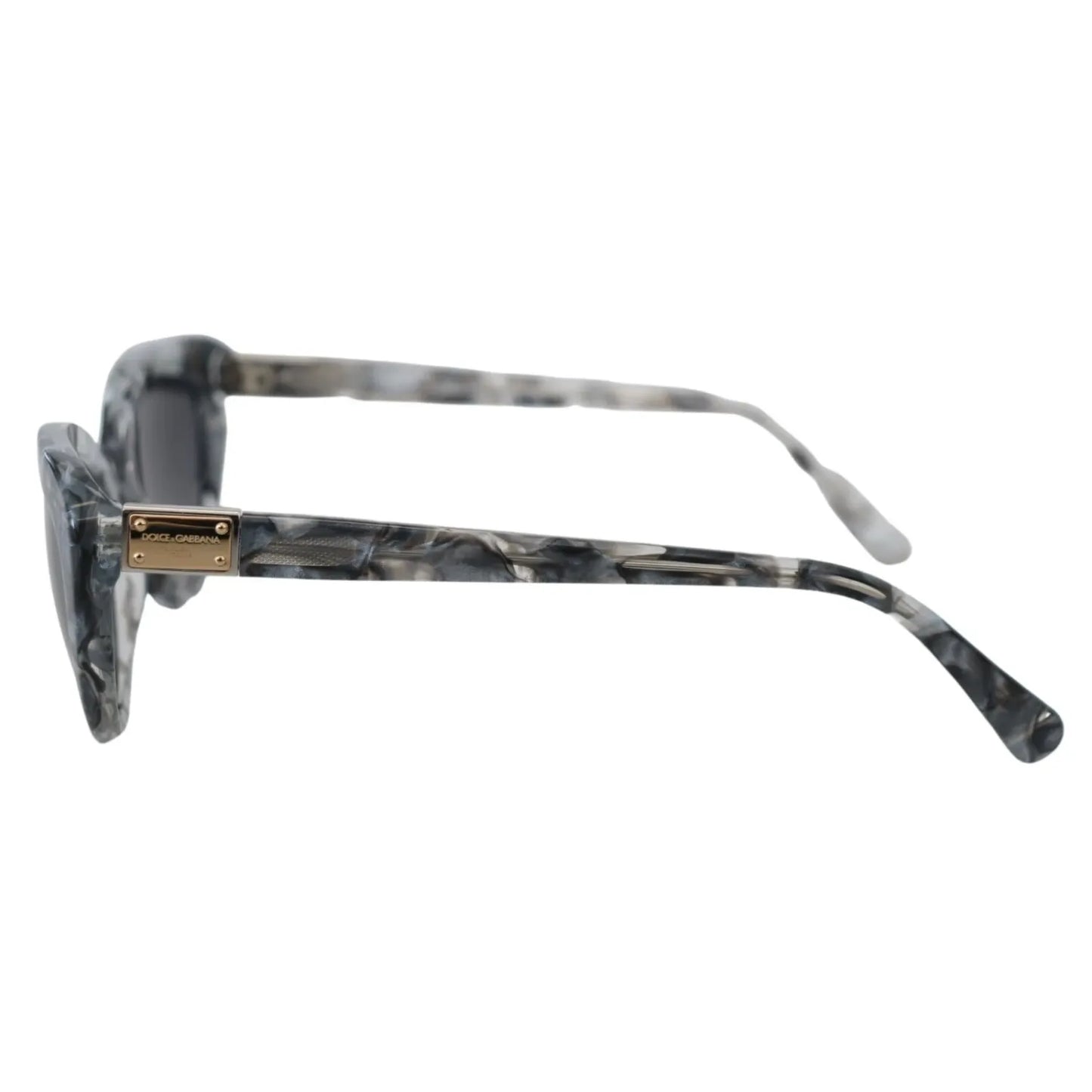 Dolce & Gabbana DG4194 Gray Acetate Logo Plaque Cat Eye Lens Sunglasses side view