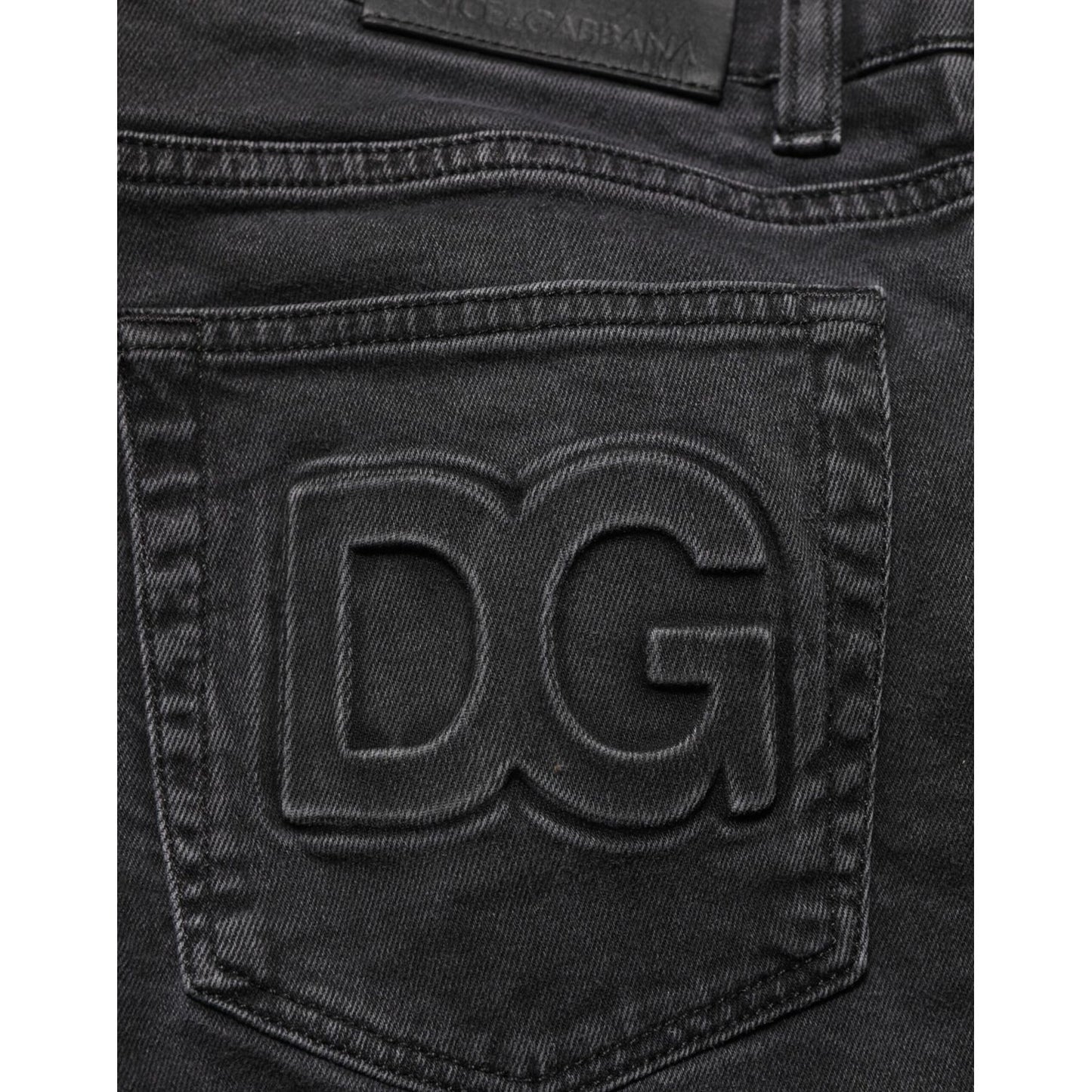 Dolce & Gabbana Dark Gray Cotton Stretch Denim Trouser Jeans