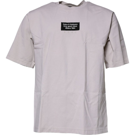 Dolce & Gabbana Beige DG Logo Crew Neck Short Sleeves T-shirt TSH87350-48