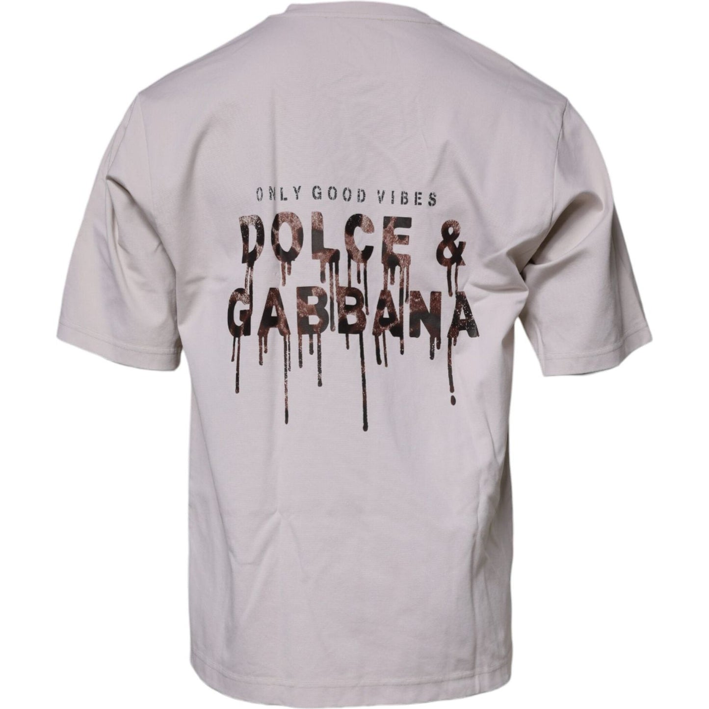 Dolce & Gabbana Beige DG Logo Crew Neck Short Sleeves T-shirt TSH87350-48