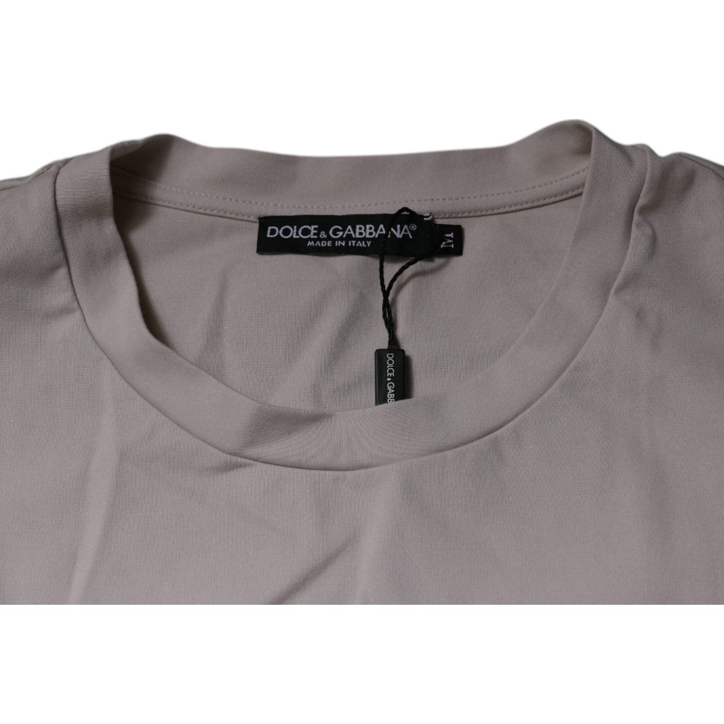 Dolce & Gabbana Beige DG Logo Crew Neck Short Sleeves T-shirt TSH87350-48