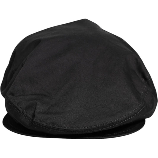 Dolce & Gabbana Black Cotton Newsboy Capello Cabbie Hat HAT9679-60