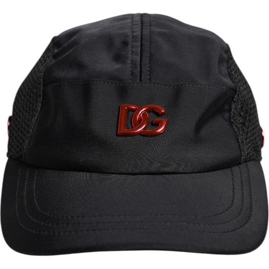 Dolce & Gabbana Black Nylon Logo 6 Panels Baseball Cap HAT9826-58