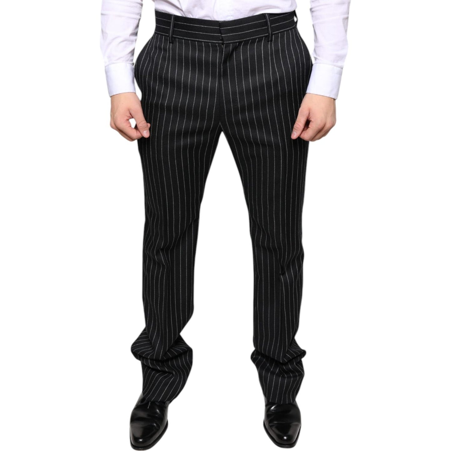 Dolce & Gabbana Black Stripes Skinny Men Dress Pants PAN75360-48