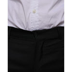 Dolce & Gabbana Black Wool Skinny Dress Formal Pants Dolce & Gabbana Gray