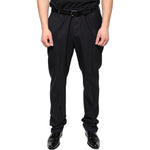 Dolce & Gabbana Black Wool Skinny Dress Formal Pants Dolce & Gabbana Black