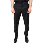 Dolce & Gabbana Black Wool Skinny Men Dress Pants Dolce & Gabbana Black