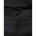 Dolce & Gabbana Black Wool Skinny Men Dress Pants Dolce & Gabbana Black