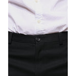 Dolce & Gabbana Black Wool Skinny Men Dress Pants Dolce & Gabbana Light Gray