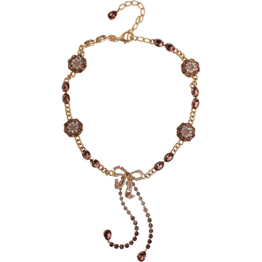 Dolce & Gabbana Gold Tone Brass Crystal Embellished Waist Chain Belt SMY10405-M