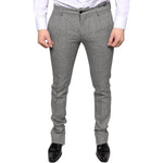 Dolce & Gabbana Gray Check Tartan Wool Skinny Pants Dolce & Gabbana Dim Gray