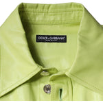 Dolce & Gabbana Green Cotton Collared Men Button Down Shirt Dolce & Gabbana Dark Khaki