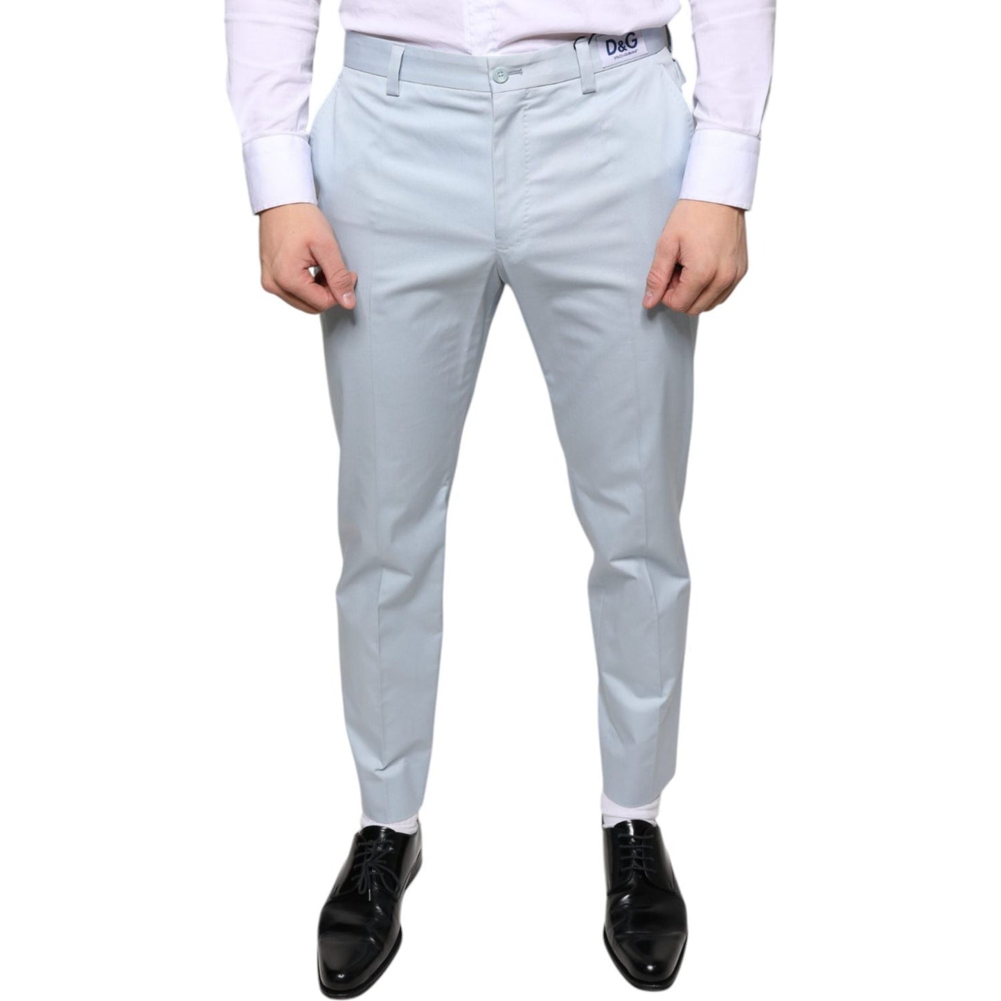 Dolce & Gabbana Light Blue Cotton Dress Pants PAN75346-48