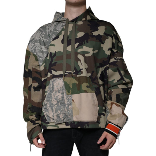 Dolce & Gabbana Multicolor Camouflage Hooded Sweatshirt Sweater Dolce & Gabbana Dark Slate Gray