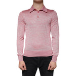 Dolce & Gabbana Pink Polyester Long Sleeve Men Polo T-shirt TSH86276-44