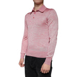 Dolce & Gabbana Pink Polyester Long Sleeve Men Polo T-shirt TSH86276-44