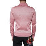 Dolce & Gabbana Pink Polyester Long Sleeve Men Polo T-shirt TSH86276-44