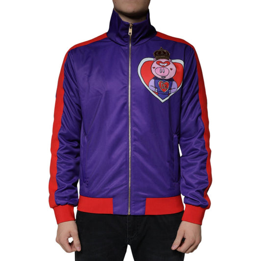 Dolce & Gabbana Purple YEAR OF THE PIG Full Zip Bomber Jacket JKT41249-48