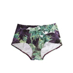 Dolce & Gabbana Eggplant Print High-Waist Briefs Underwear with multicolor design on white background.