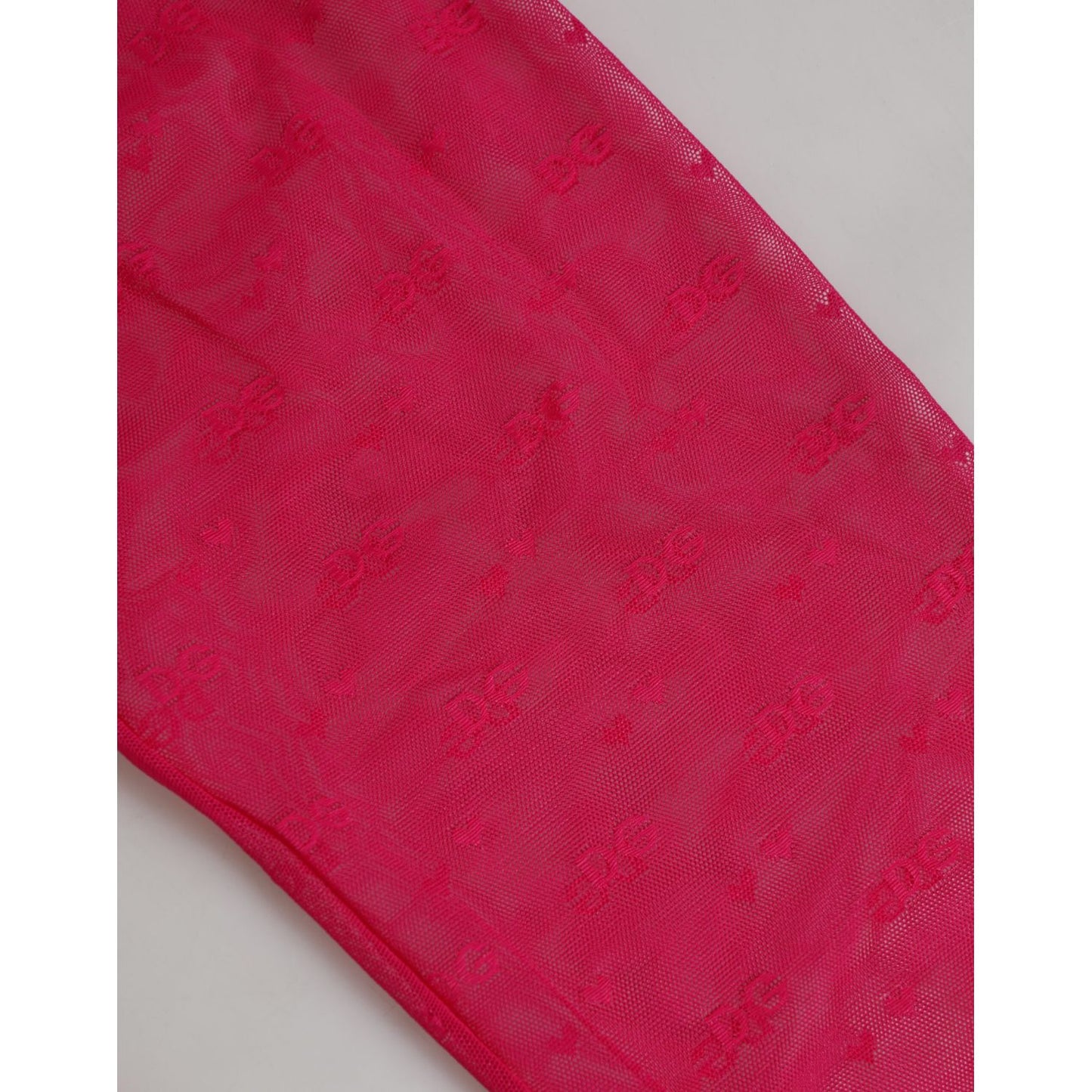 Dolce & Gabbana Fuchsia Nylon Logo Lace Leggings Pants Underwear featuring intricate lace design and vibrant color.