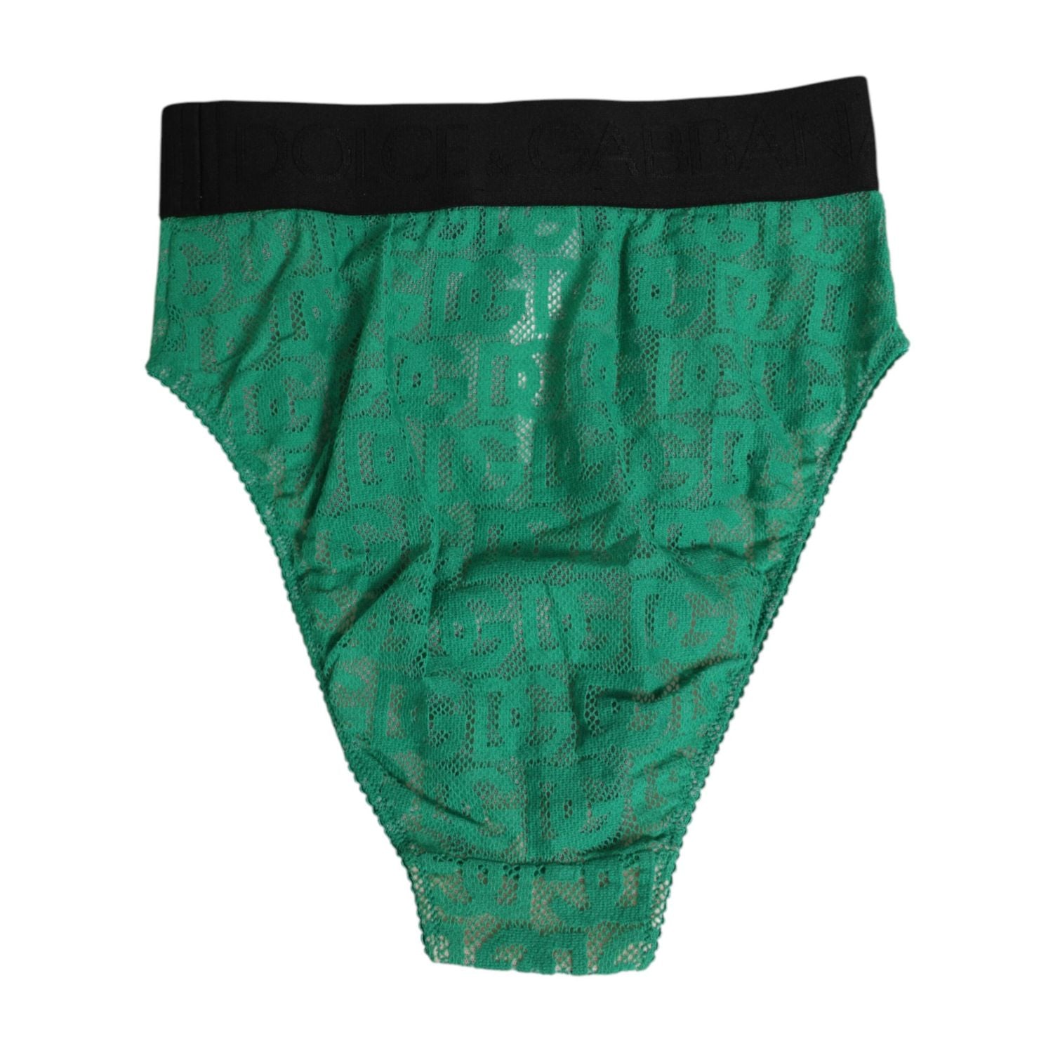 Dolce & Gabbana Green DG Logo Lace High Brief Panty Underwear