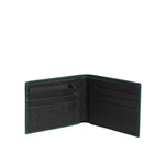 Dolce & Gabbana Green Leather DG Logo Engrave Bifold Card Holder Wallet with card slots open view