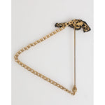 Dolce & Gabbana Lapel Pin Brass Copper Revolver Men Accessories Brooch with gold-tone vintage revolver design