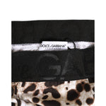 Dolce & Gabbana Leopard Print Black Waistband Cotton Underwear close-up view with iconic branding and leopard design.