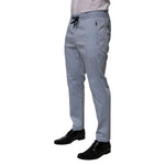 Dolce & Gabbana Light Blue Cotton Drawstring Elastic Waist Men Pants, jogger style with slim tailored fit and zip pockets.